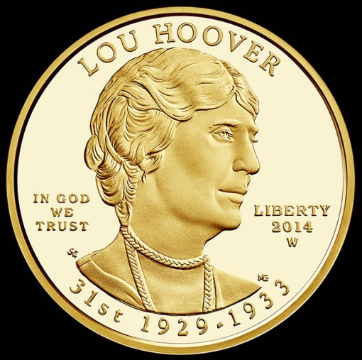 2014-W $10 Proof Lou Hoover First Spouse Gold Coin – Obverse