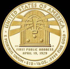 2014-W $10 Proof Lou Hoover First Spouse Gold Coin – Reverse