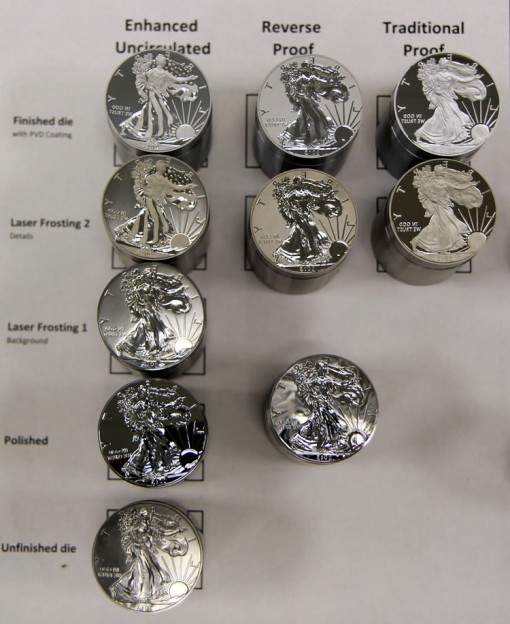 Polishing and laser frosting techniques, Silver Eagle obverse dies