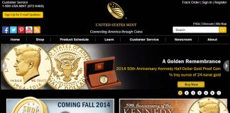 US Mint Sales: Gold Kennedy Half-Dollars to 61,700