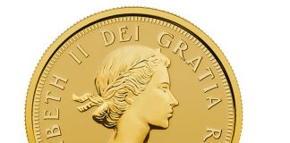 Gold Coin Series Features Four Queen Elizabeth II Effigies 2014 Canadian $10 gold coin with Queen Elizabeth II effigy from 1953 (obverse)