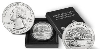 2014 Great Sand Dunes 5 Oz Silver Uncirculated Coin Released 2014-P Great Sand Dunes National Park Five Ounce Silver Uncirculated Coin and Presentation Case