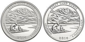 2014 Great Sand Dunes Quarters Three-Coin Set Available 2014 Proof and Uncirculated Great Sand Dunes National Park Quarters