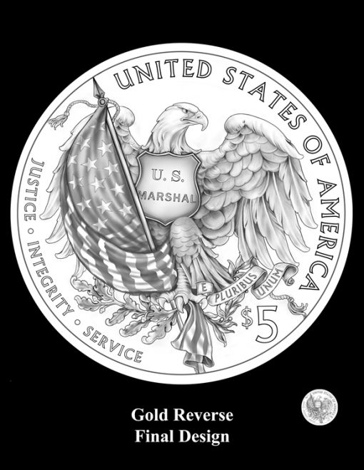 2015 $5 US Marshals Service Gold Coin Design (Reverse)