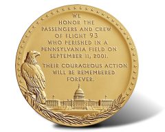 Fallen Heroes of September 11, 2001 - The Flight 93 Medal (Reverse)
