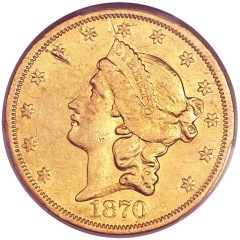 1870-CC Double Eagle, VF30