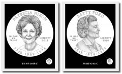 2 of the 27 First Spouse Gold Coin Design Candidates for 2016
