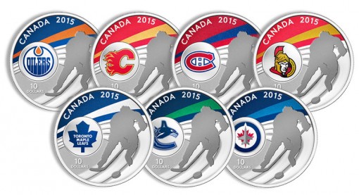 2015 $10 Canadian hockey team silver coins