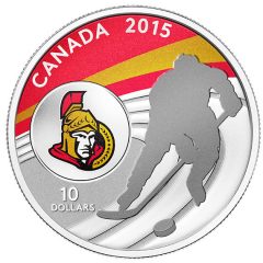 2015 $10 Ottawa Senators Hockey Silver Coin