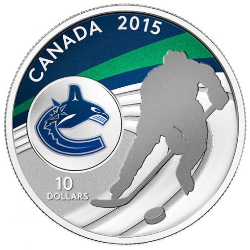 2015 $10 Vancouver Canucks Hockey Silver Coin