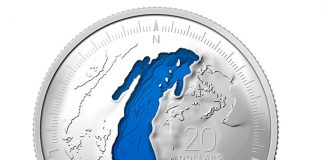 2014 Lake Michigan Silver Coin Fourth in Canadian Great Lakes Series 2015 Lake Michigan 1 oz Fine Silver Coin