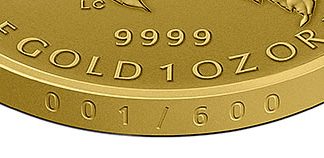 2015 Maple Leaf Fractional Sets in Gold and Silver 2015 Maple Leaf 1 Oz Gold Coin edge lettered with a serialized number