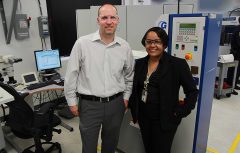 Coining Manager Paul Lewis and Die Polish Supervisor Monica Barnes, SF Mint