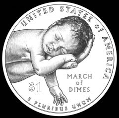 Reverse Design for 2015 March of Dimes Silver Dollar Commemorative Coin