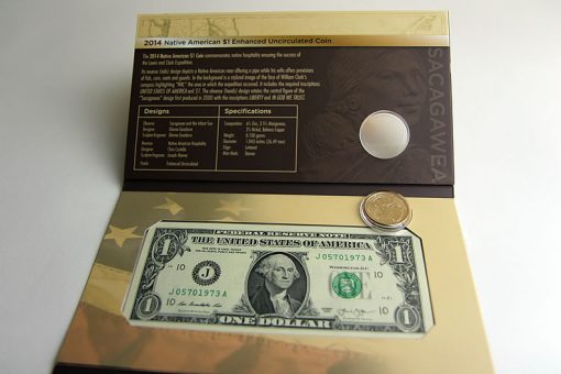 $1 Coin popped out of 2014 American $1 Coin and Currency Set