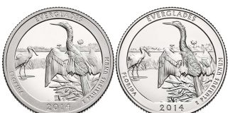 3-Coin Set of 2014 Everglades National Park Quarters 2014 Proof and Uncirculated Everglades National Park Quarters