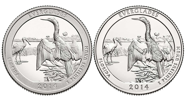 2014-S Everglades National Park America The Beautiful Quarter - Uncirculated From US Mint Roll