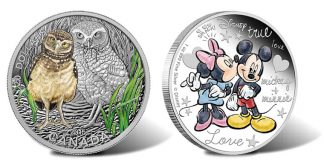 Australian and Canadian Coins Rule Headlines Canadian Baby Burrowing Owl Coin and Mickey and Minnie Mouse Coin