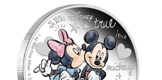 Mickey & Minnie Mouse Adorn Love-Themed Disney Coin Disney Crazy in Love 1oz Silver Proof Coin