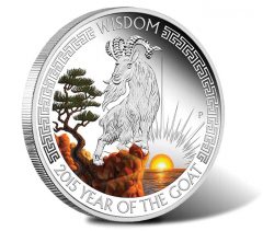 Lunar Good Fortune 2015 Year of the Goat Wisdom Silver Proof Coin