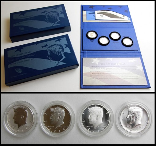 2014 50th Anniversary Kennedy Half-Dollar Silver Coin Collection and coins