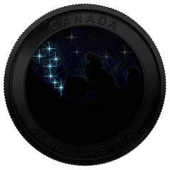 2015 Canada $25 The Wounded Bear Star Charts Silver Coin in dark