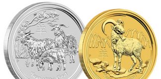 Perth Mint Gold and Silver Bullion Sales Mixed in November 2015 Year of the Goat 1 Oz Bullion Coins