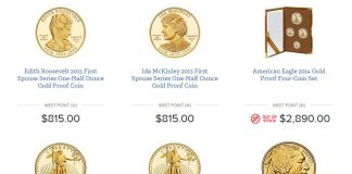 US Mint Clarifies Product Availability, Adds ‘Sold Out’ Status Screen shot of a section of US Mint website showing sold out products