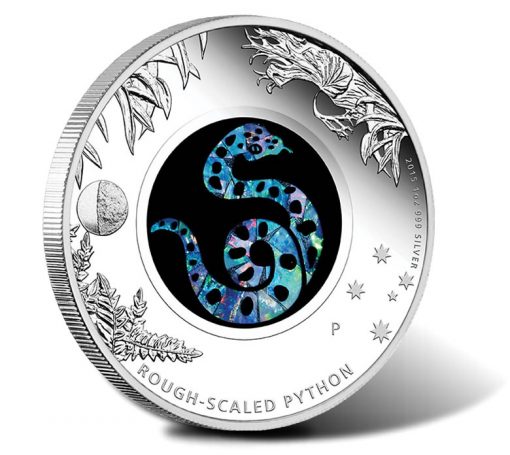 2015 Australian Opal Rough-Scaled Python Silver Coin