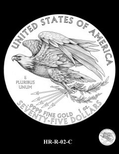2015 High Relief 24K Gold Coin Candidate Design, HR-R-02-C