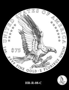 2015 High Relief 24K Gold Coin Candidate Design, HR-R-08-C