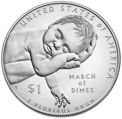 2015-P Uncirculated March of Dimes Silver Dollar - Reverse
