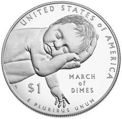 2015-W Proof March of Dimes Silver Dollar - Reverse