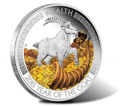 2015 Year of the Goat Wealth 1 oz Silver Proof Coin