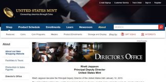 Jeppson Assumes US Mint Deputy Director Position Screenshot of US Mint Webpage about Rhett Jeppson