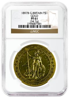 1897B British Gold Trade Dollar, obverse