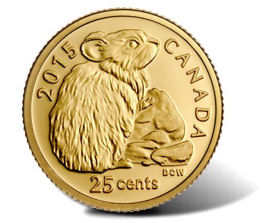 2015 25c Canadian Rock Rabbit 0.5g Gold Coin