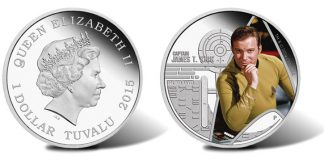 Star Trek’s Captain Kirk and USS Enterprise Featured on Coins Captain James T. Kirk 2015 1oz Silver Proof Coin