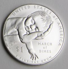 2015-P Uncirculated March of Dimes Silver Dollar – Reverse