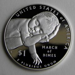 2015-W Proof March of Dimes Silver Dollar – Reverse