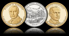 Harding $1, Smoky Mountains Quarter and Coolidge $1