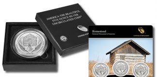 Marshals Coins Price Hikes, Homestead Products; Popular News Homestead 5 oz Silver Uncirculated Coin and Homestead Quarters Three-Coin Set
