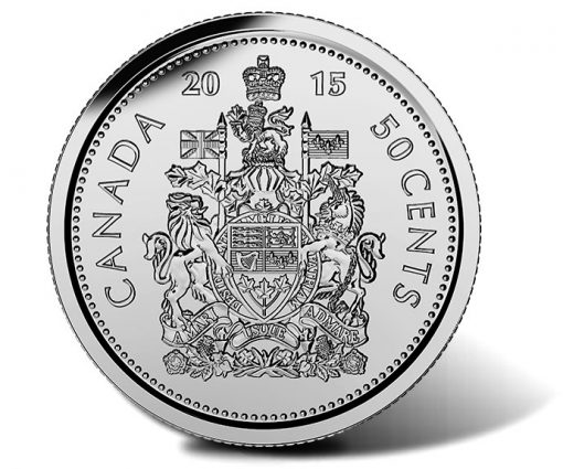 Reverse of 2015 Canadian 50c Coin