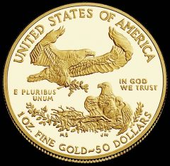 Reverse of the 2015 $50 Proof Gold Eagle