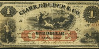 1890 Note May Top $150,000 at Heritage CSNS Currency Auction $1 1862 note issued by Clark, Gruber & Co.