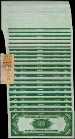 1934A $500 Federal Reserve Notes New York - Half Pack