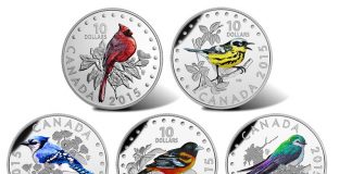 2015 Canadian Five-Coin Series Depicts Colorful Songbirds 2015 Colorful Songbirds of Canada Silver Coins
