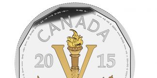 2015 Victory Coin from Legacy of the Canadian Nickel Series Canadian 2015 5-Cent Victory Silver Coin - Reverse