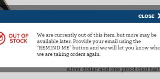 US Mint Updates Product Status Descriptions Currently Unavailable US Mint Status Message
