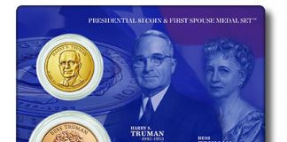 Truman Presidential $1 Coin & First Spouse Medal Set Available Truman Presidential $1 Coin and First Spouse Medal Set